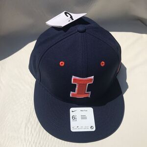 Nike University Of Illinois Fighting Illini Dri-Fit Golf Hat Breathable Sz 6 7/8
